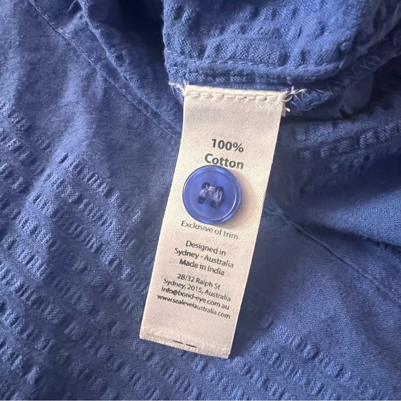 Seasalt Cornwall Blue Textured Cotton Blend Button Down Shirt SZ M New - Picture 6 of 6